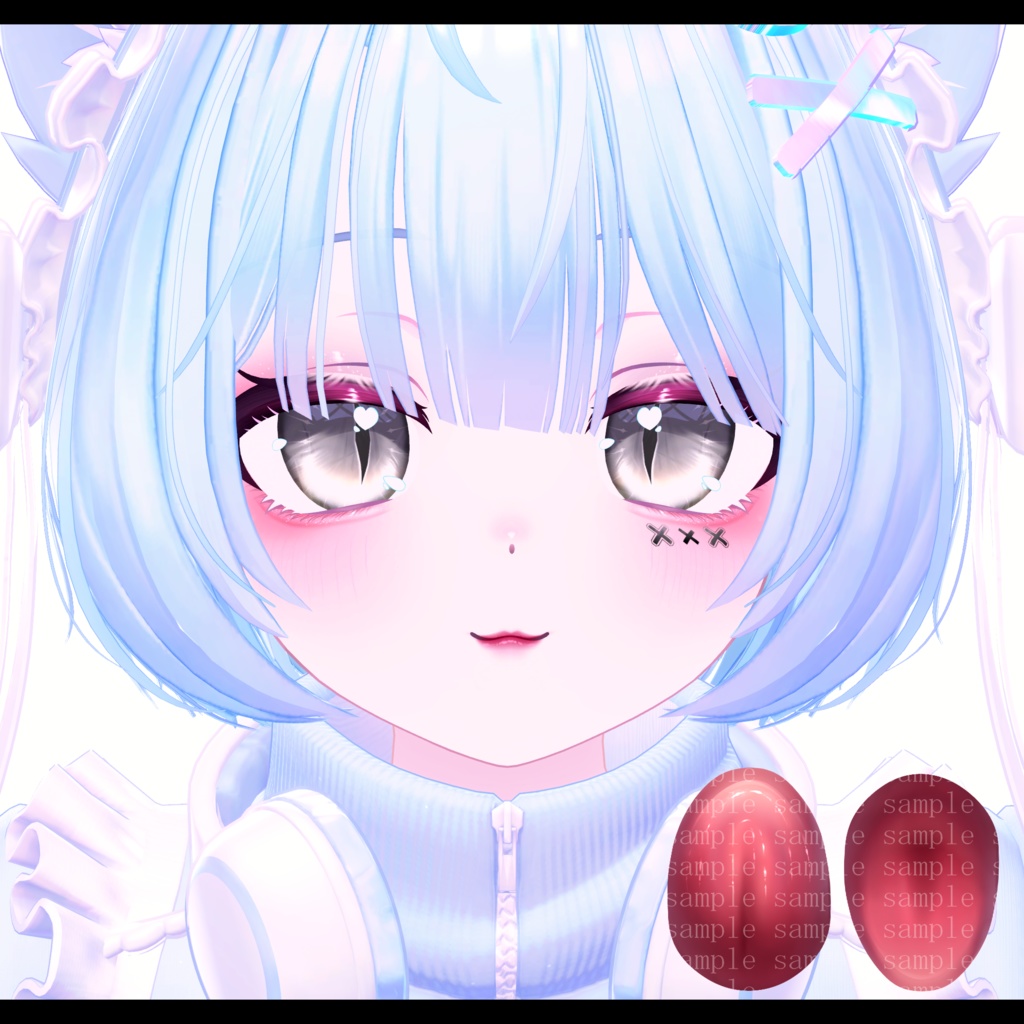 ⛓️GUILTYメイク⛓️Face Blendshape・Eye texture・Makeup等の豪華7点セット!~ギルティメイク~ぷまちゃん用