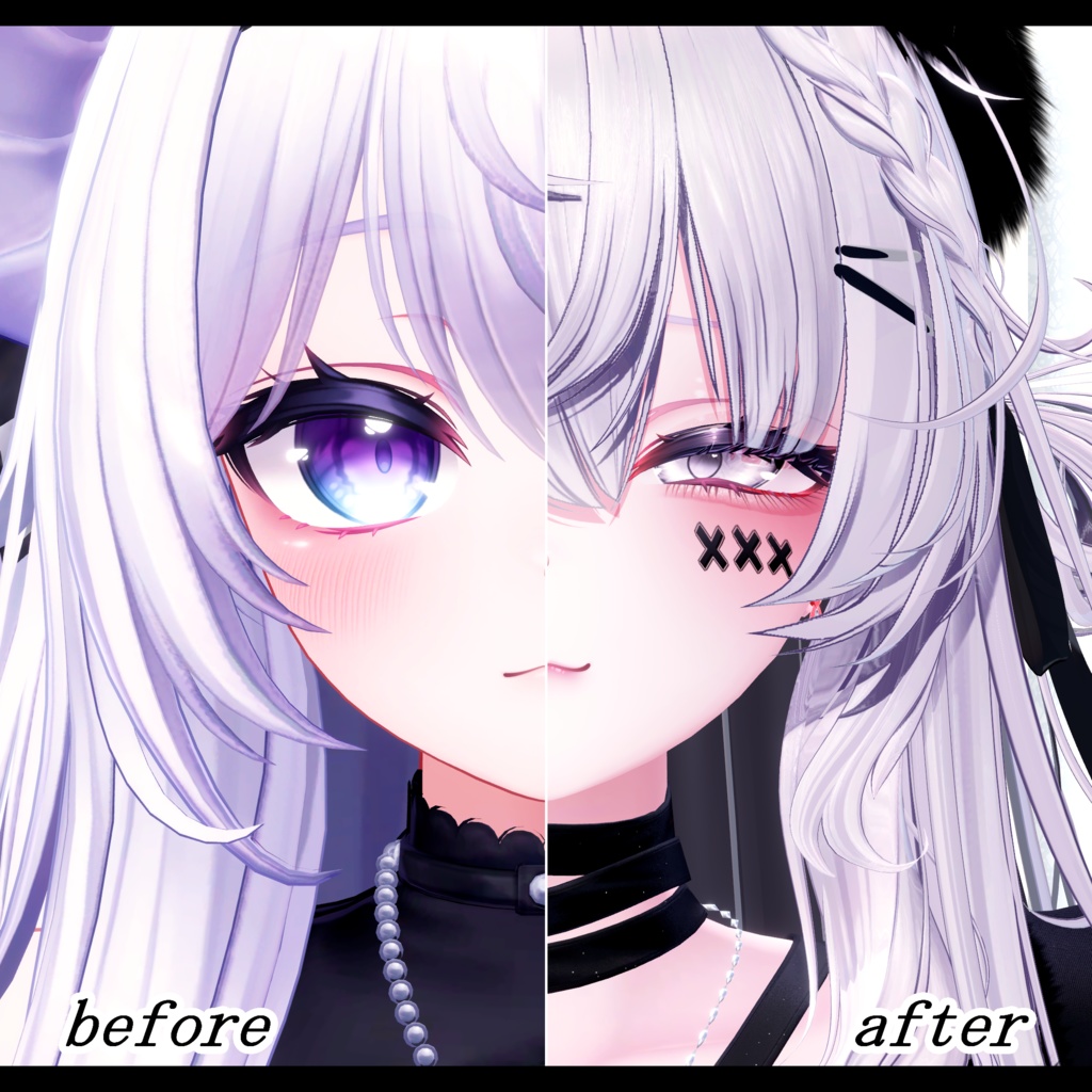 ⛓️GUILTYメイク⛓️Face Blendshape・Eye texture・Makeup等の豪華8点セット!~ギルティメイク~これ一つで誰でも罪な女になれる!愛莉用