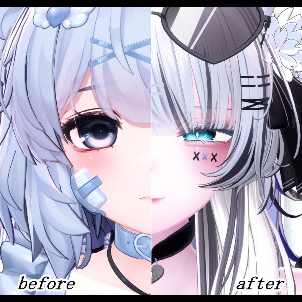 ⛓️GUILTYメイク⛓️Face Blendshape・Eye texture・Makeup等の豪華7点セット!~ギルティメイク~クマリ用