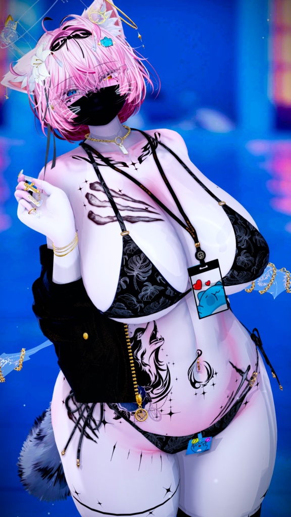 【汎用】狼×傷×薔薇の全身タトゥー/GULITYtattoo