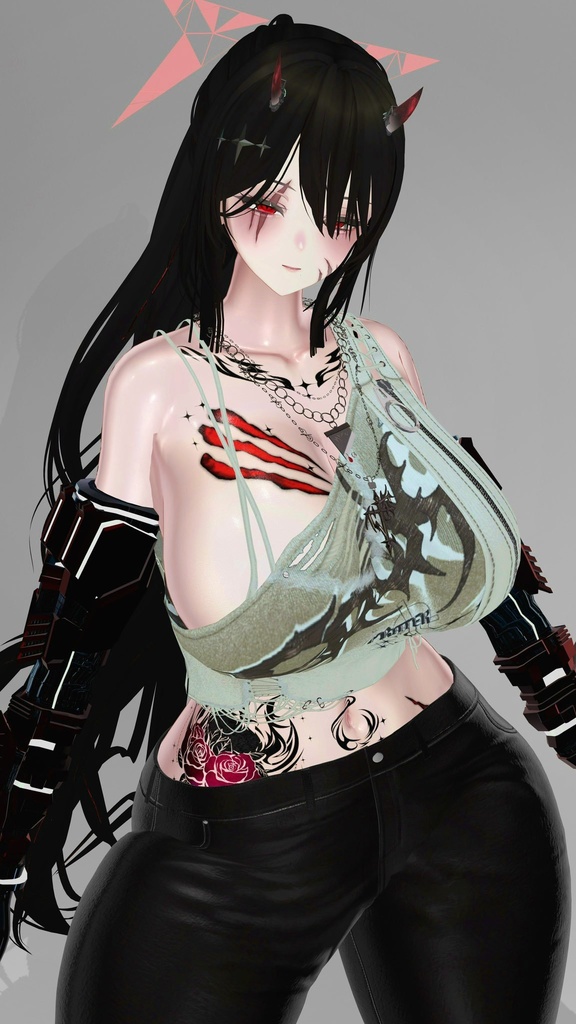 【汎用】狼×傷×薔薇の全身タトゥー/GULITYtattoo