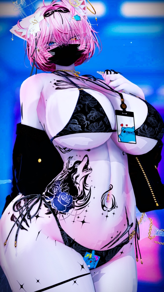 【汎用】狼×傷×薔薇の全身タトゥー/GULITYtattoo