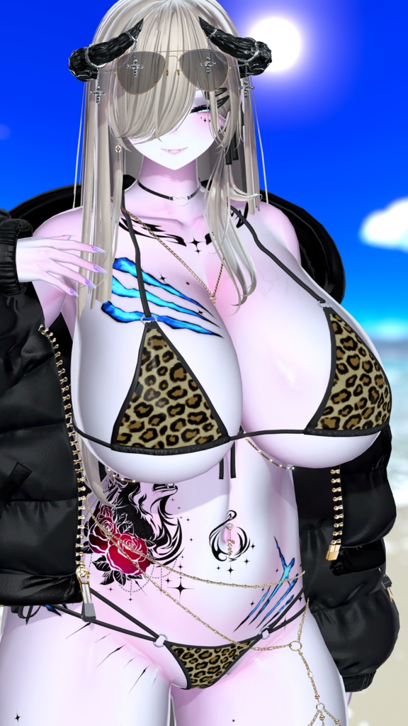 【汎用】狼×傷×薔薇の全身タトゥー/GULITYtattoo