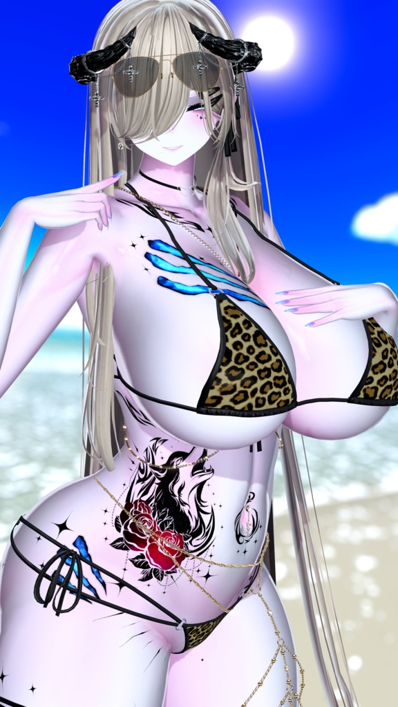 【汎用】狼×傷×薔薇の全身タトゥー/GULITYtattoo