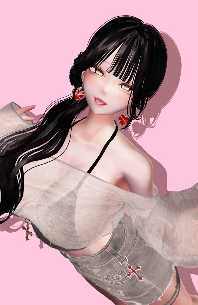 ⛓️GUILTYメイク⛓️Face Blendshape・Eye texture・Makeup等の豪華7点セット!~ギルティメイク~ルミナちゃん用