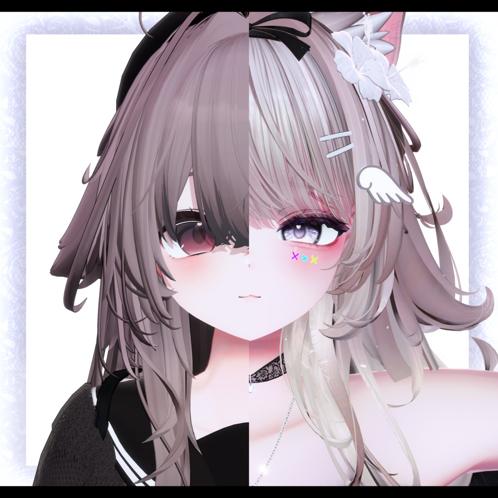 ⛓️GUILTYメイク⛓️Face Blendshape・Eye texture・Makeup等の豪華7点セット!~ギルティメイク~輝夜ちゃん用