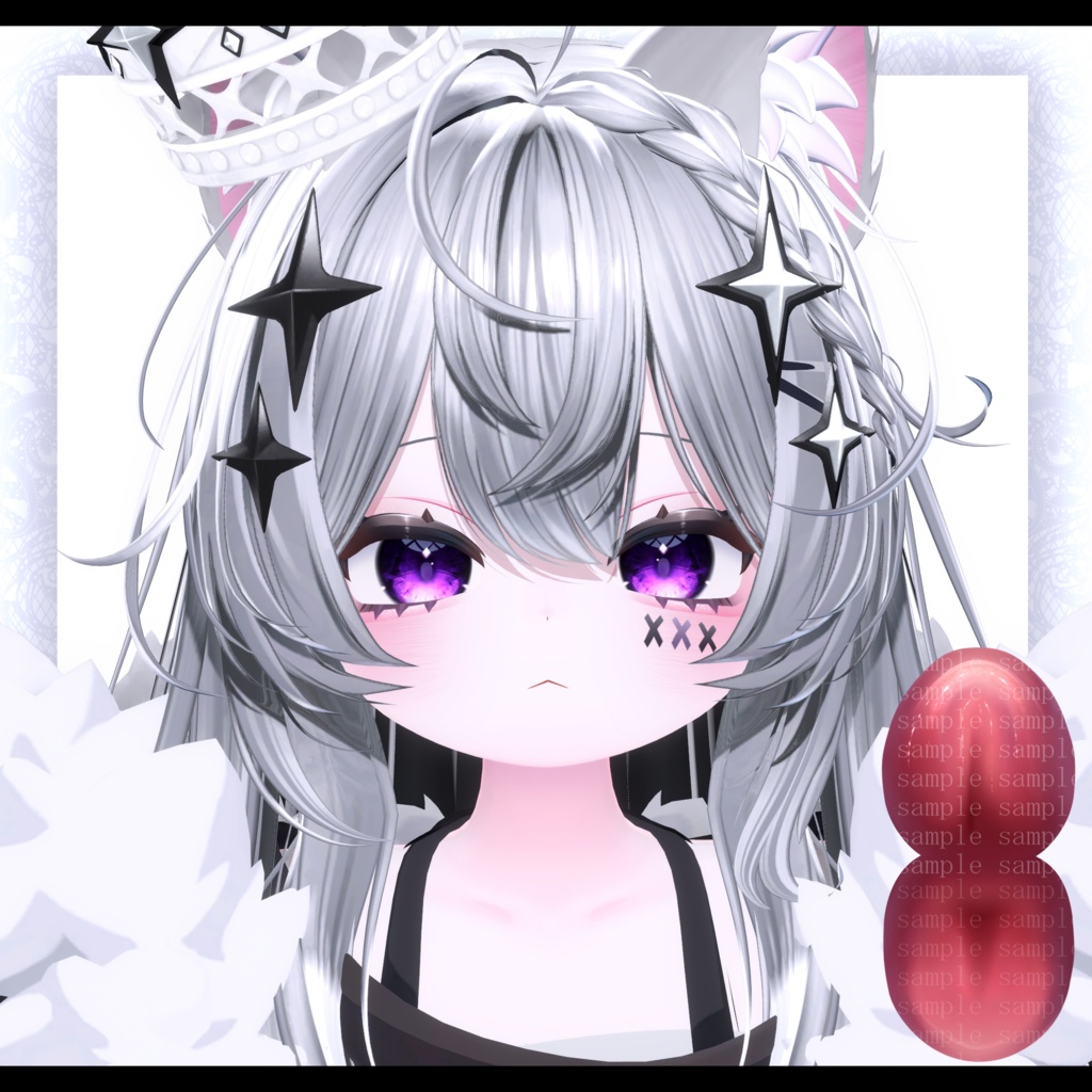 ⛓️GUILTYメイク⛓️Face Blendshape・Eye texture・Makeup等の豪華7点セット!~ギルティメイク~『邪竜メルヴィ』 用