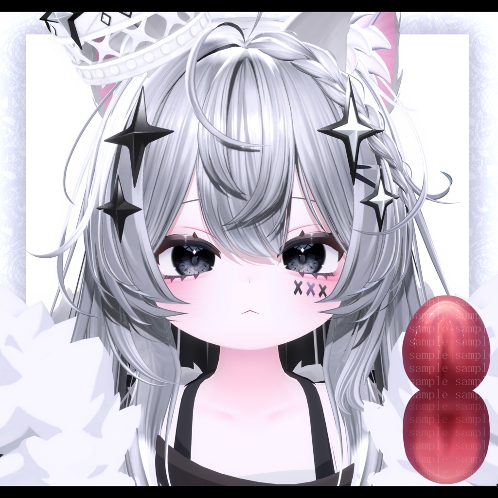 ⛓️GUILTYメイク⛓️Face Blendshape・Eye texture・Makeup等の豪華7点セット!~ギルティメイク~『邪竜メルヴィ』 用