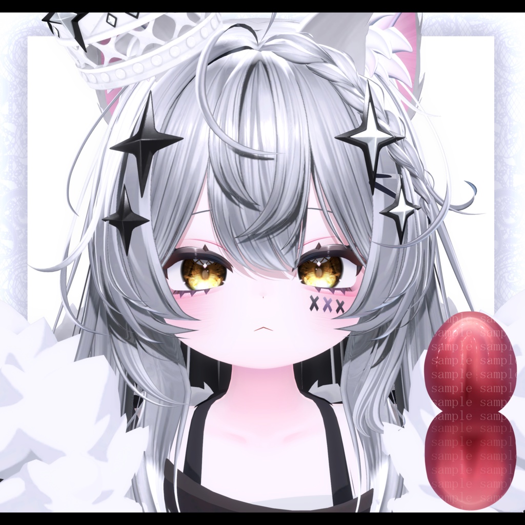 ⛓️GUILTYメイク⛓️Face Blendshape・Eye texture・Makeup等の豪華7点セット!~ギルティメイク~『邪竜メルヴィ』 用