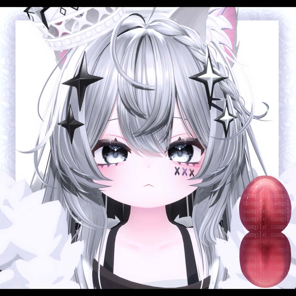 ⛓️GUILTYメイク⛓️Face Blendshape・Eye texture・Makeup等の豪華7点セット!~ギルティメイク~『邪竜メルヴィ』 用