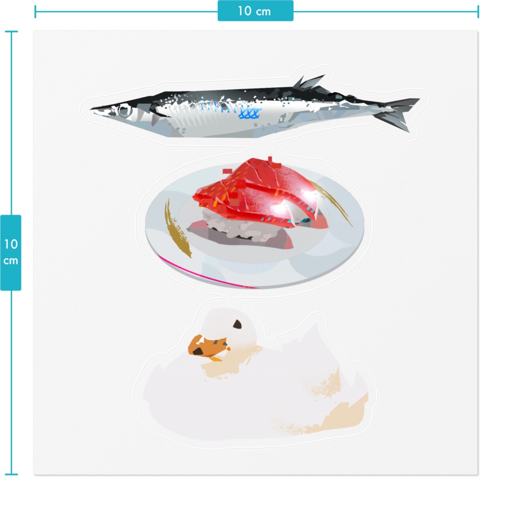 さんま寿司アヒル ステッカーシール