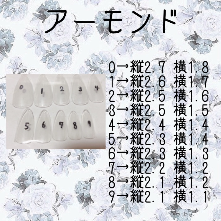 サイズ確認用ネイルチップ