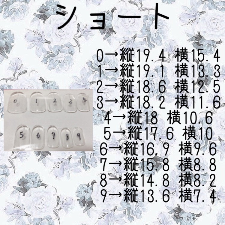 サイズ確認用ネイルチップ