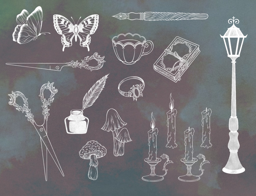 【イラスト素材】モノクロ|No.03