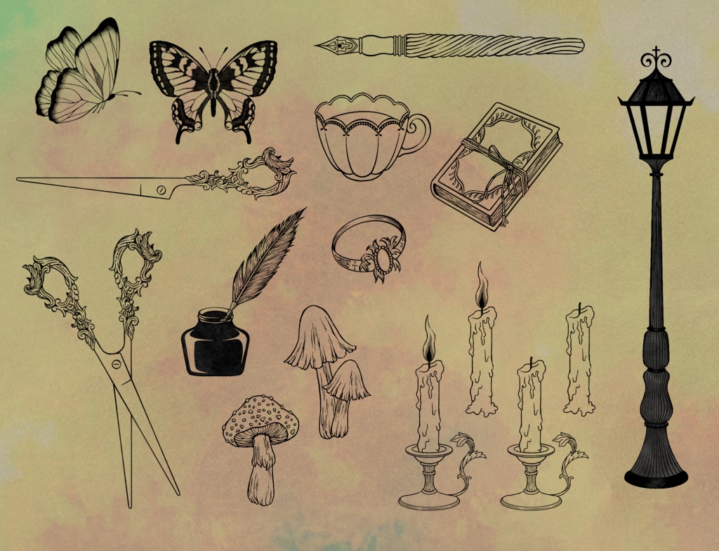 【イラスト素材】モノクロ|No.03