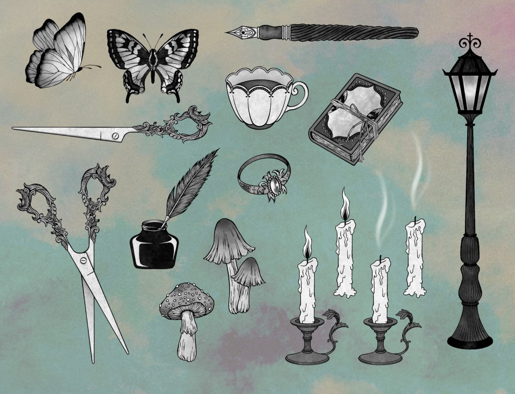 【イラスト素材】モノクロ|No.03