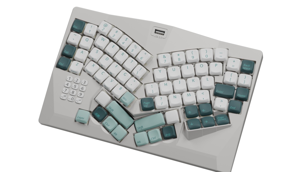 PCキーボード Nanaju 3Dモデル Blender用（blendファイル）