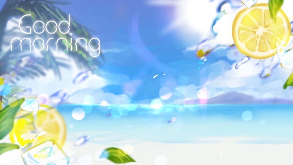 【フリー素材】海とレモン