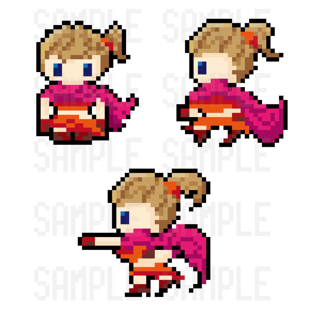 ドット絵素材・踊り子1