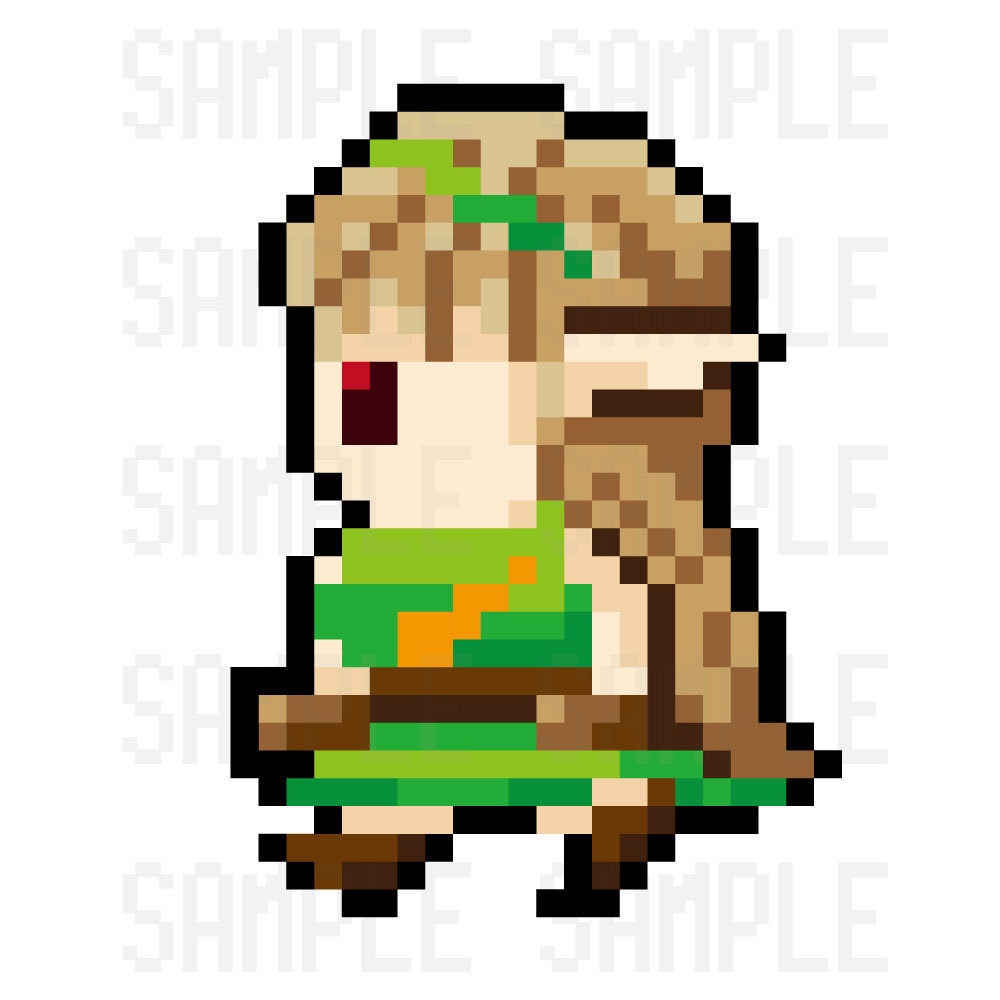 ドット絵素材・女性のエルフ