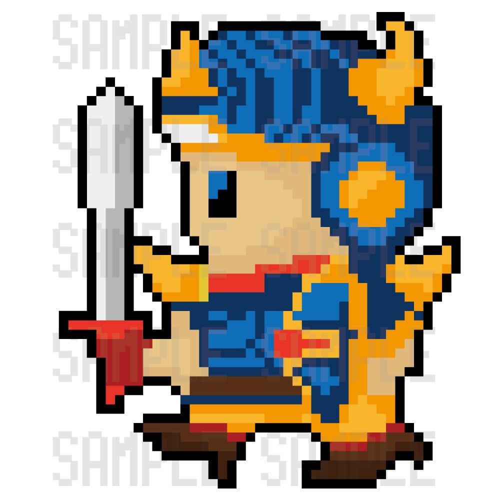 ドット絵・鎧の勇者1(改)