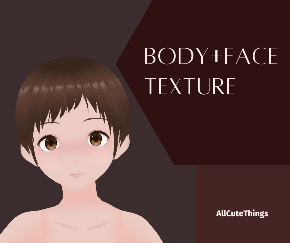 natural skin with cute blush !! skin+face texture (Vroid)