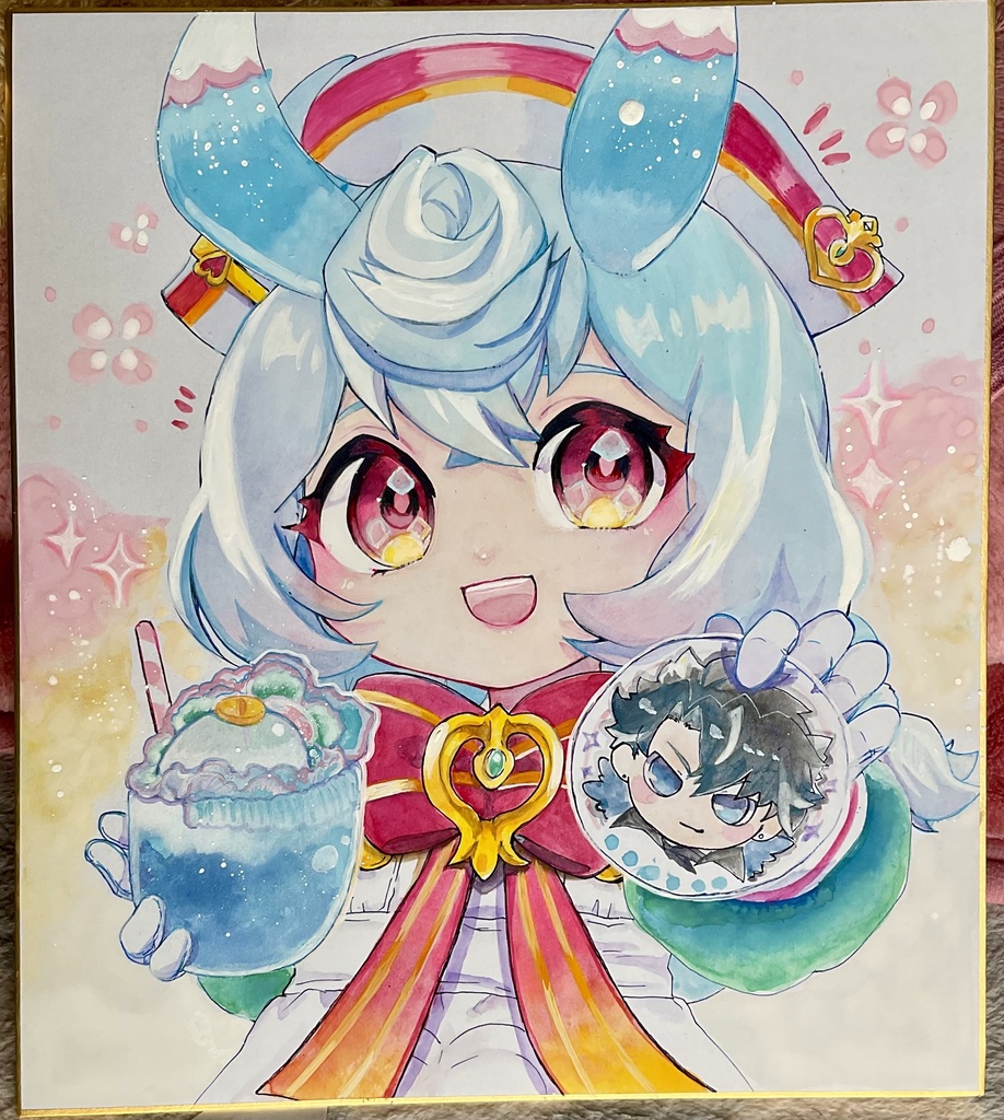 【原神】同人*新キャラ発表記念:シグウィンちゃん大色紙*手描き色紙*手描きイラスト