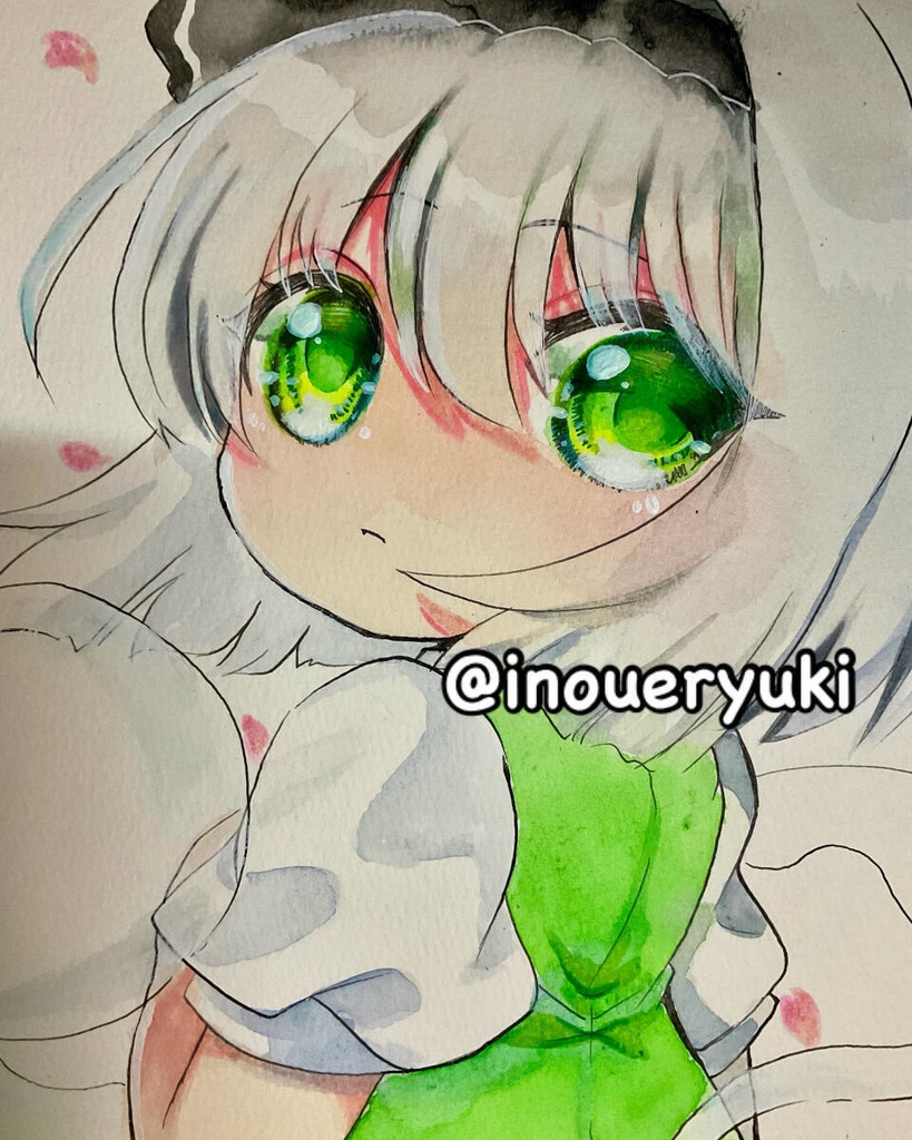 【東方project】同人※西行寺幽々子と魂魄妖夢の水彩画セット