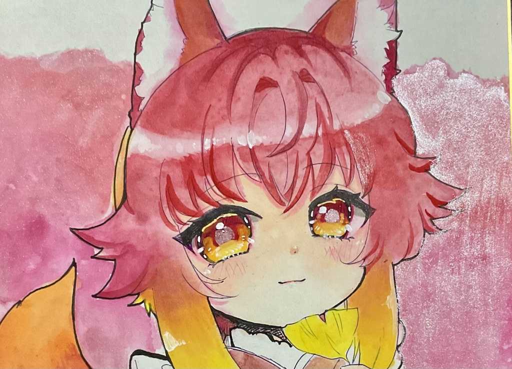 【オリキャラ】 狐女の子:楓と狸女の子銀杏（イチョウ）の大色紙