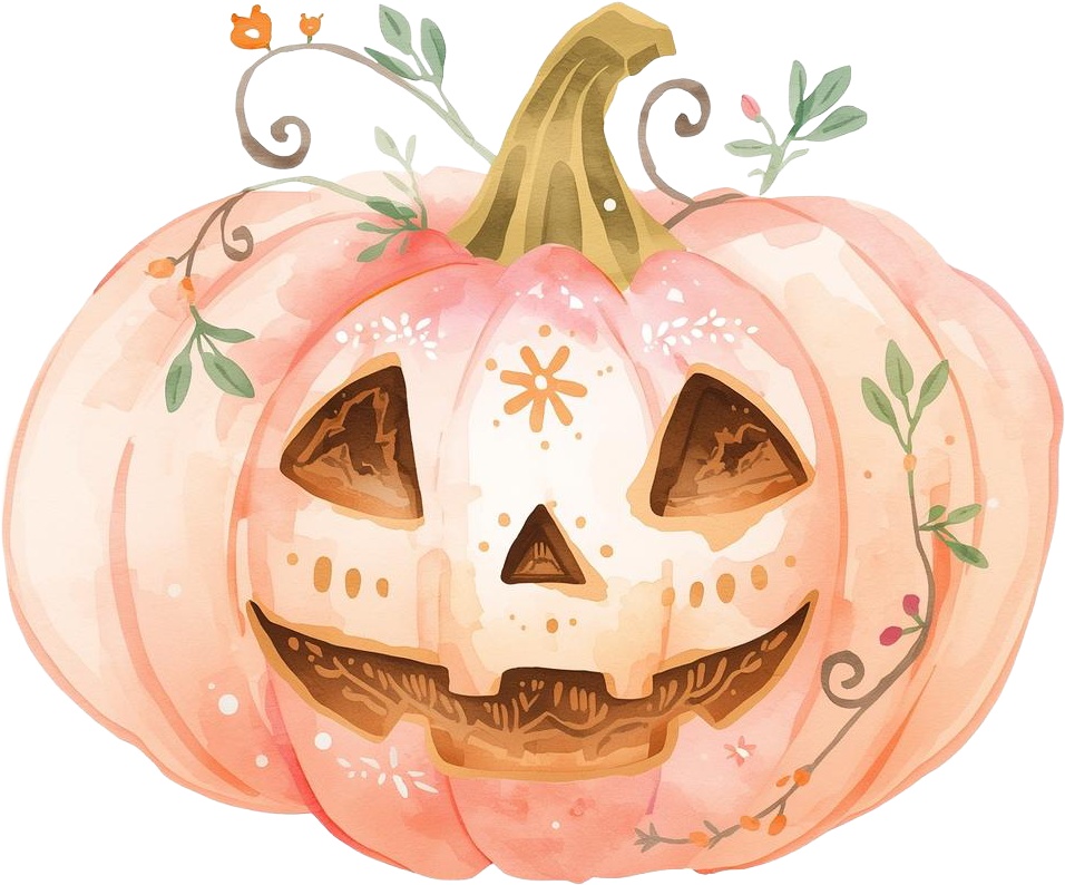 【ハロウィン・ダウンロード素材集】水彩風アンティークの可愛らしいクリップアート!素材50点セット (PNG背景透過)