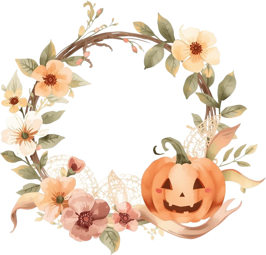 【ハロウィン・ダウンロード素材集】水彩風アンティークの可愛らしいクリップアート!素材50点セット (PNG背景透過)