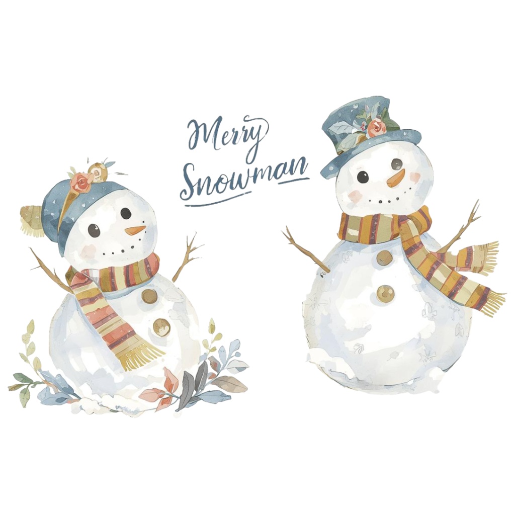 【クリスマス・ダウンロード素材集】水彩風の温かみのある大人可愛いクリップアートが満載!素材50点セット (PNG背景透過)