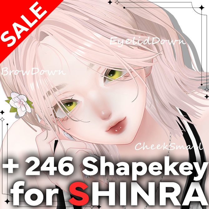【30％OFF】森羅用追加シェイプキー246種類+早期購入特典付き// 추가 셰이프 키 232종류 + 조기 구매 혜택 포함//232 additional shape keys + early purchase bonus　