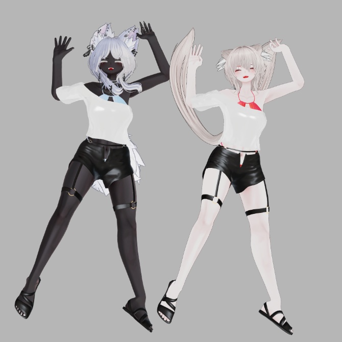 【仙猫_豺狼対応】水着+ホットパンツ【MA設定済み】