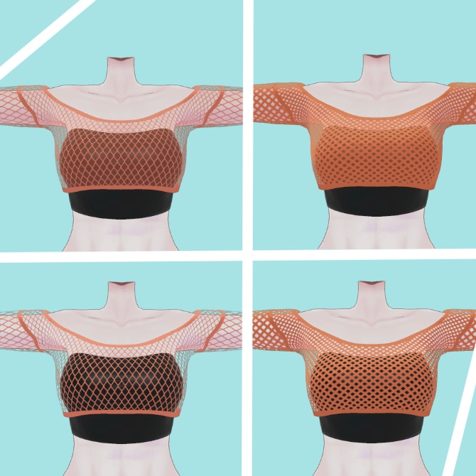 【仙猫_豺狼対応】フィッシュネットトップ【MA設定済み】v1.0