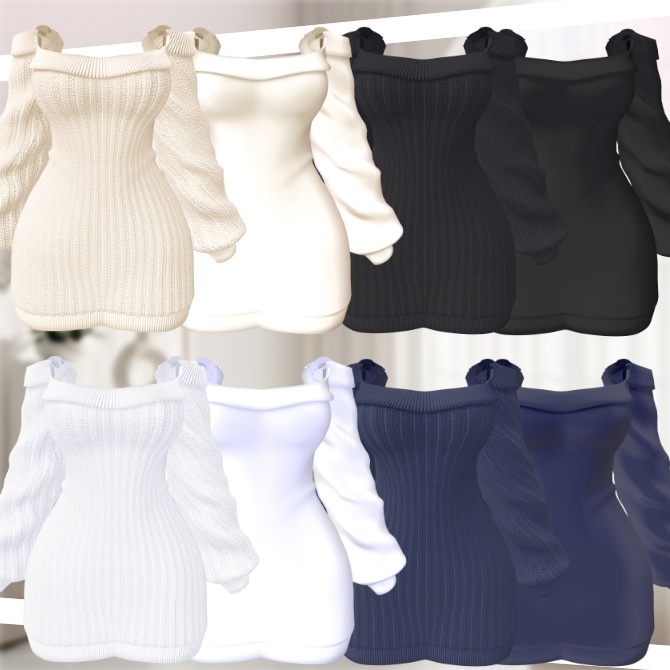 SALE~4/10【7アバター対応】オフショルニット&ロングブーツ