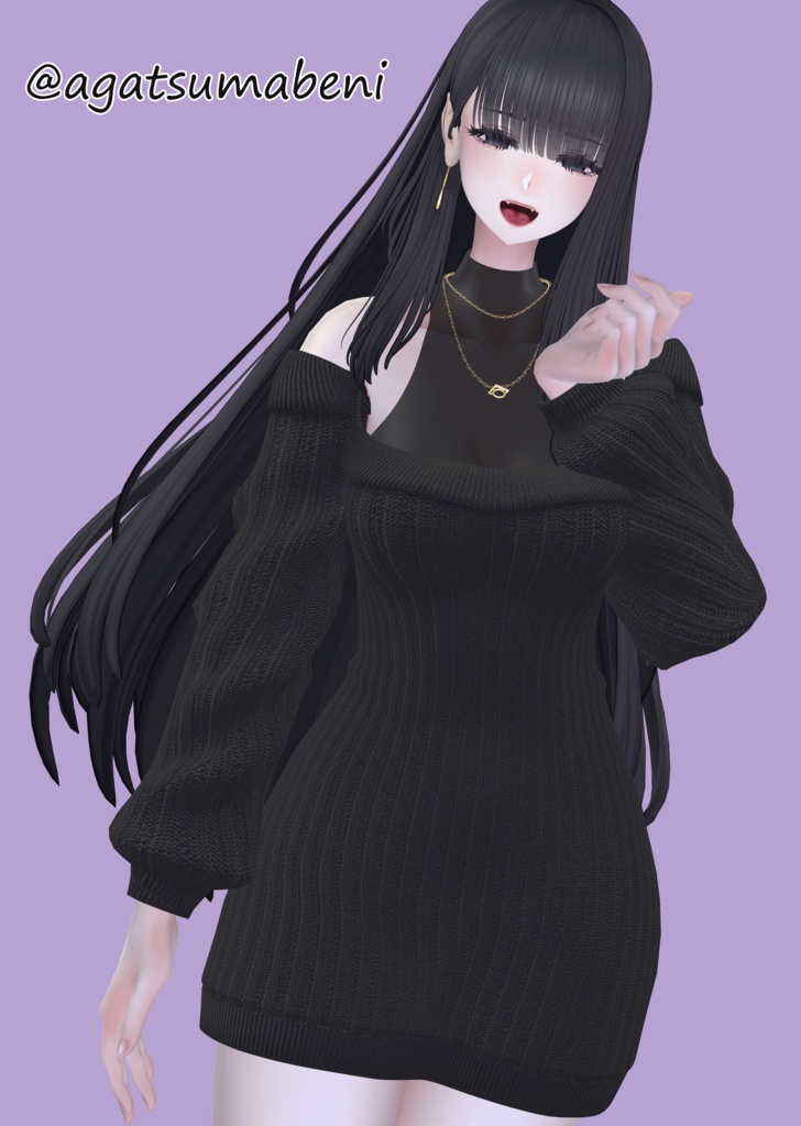 SALE~4/10【7アバター対応】オフショルニット&ロングブーツ