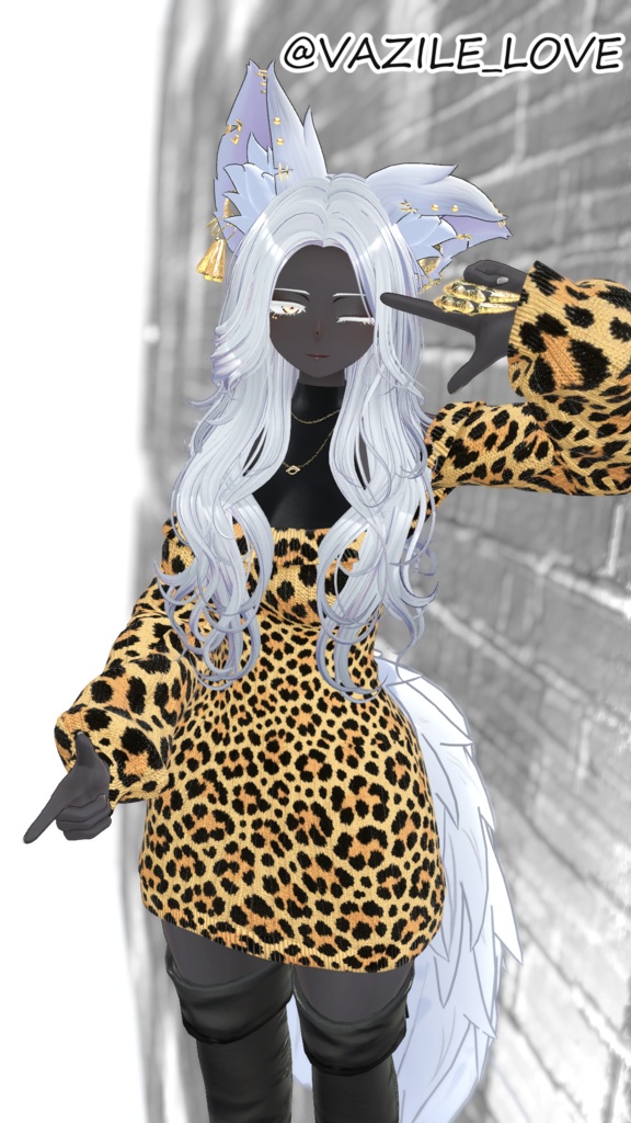 SALE~4/10【7アバター対応】オフショルニット&ロングブーツ