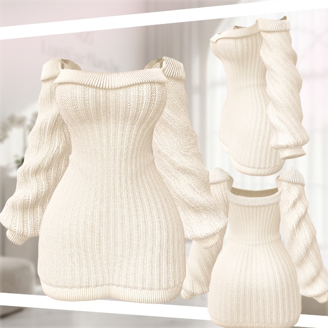 SALE~4/10【7アバター対応】オフショルニット&ロングブーツ