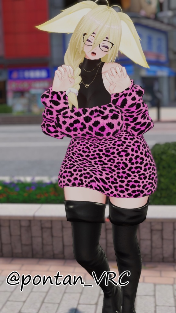 SALE~4/10【7アバター対応】オフショルニット&ロングブーツ