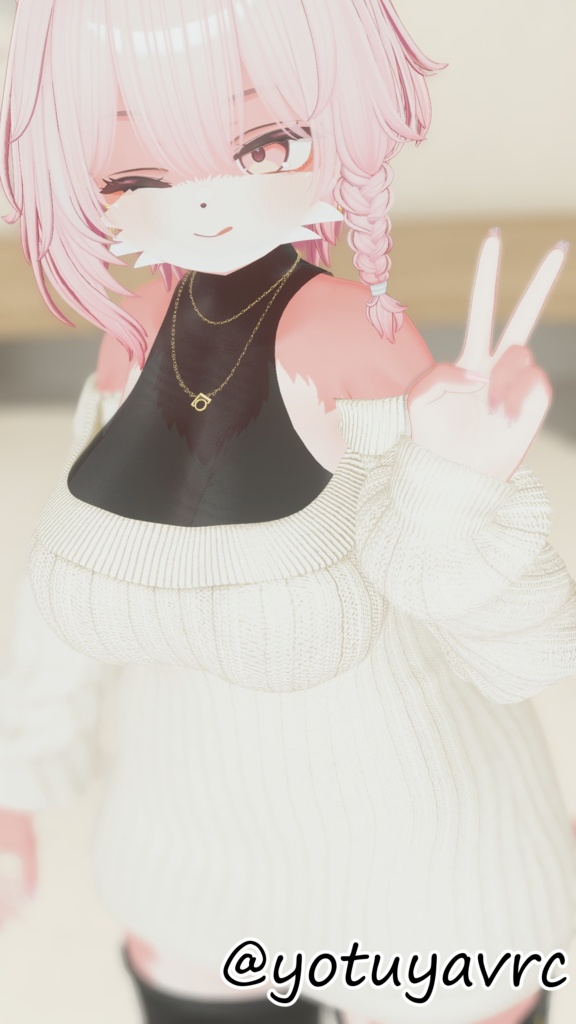 SALE~4/10【7アバター対応】オフショルニット&ロングブーツ