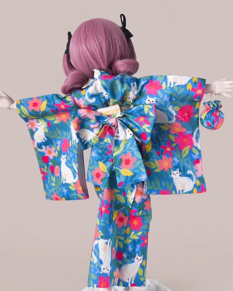 ミニドルフィードリーム MDD用 浴衣:猫柄(S,M,L胸、もち足対応)