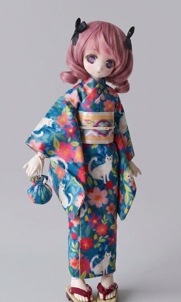 ミニドルフィードリーム MDD用 浴衣：猫柄（S,M,L胸、もち足対応）