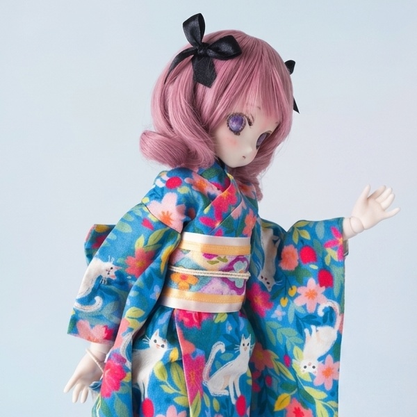 ミニドルフィードリーム MDD用 浴衣:猫柄(S,M,L胸、もち足対応)