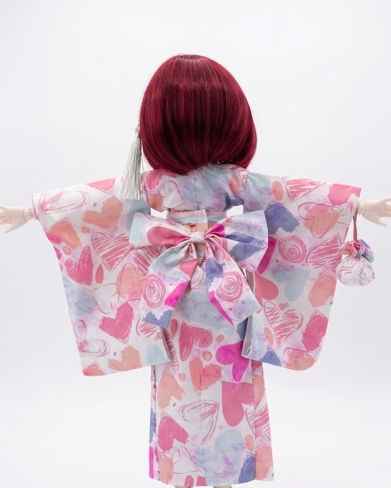 ミニドルフィードリーム MDD用 浴衣:ハート柄(S,M,L胸、もち足対応