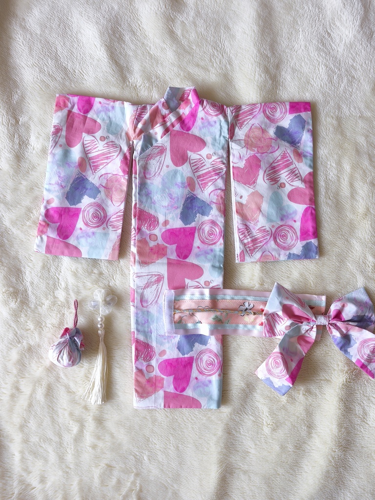 ミニドルフィードリーム MDD用 浴衣:ハート柄(S,M,L胸、もち足対応