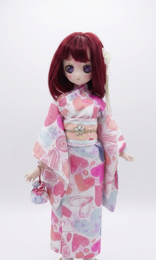 ミニドルフィードリーム MDD用 浴衣：ハート柄（S,M,L胸、もち足対応