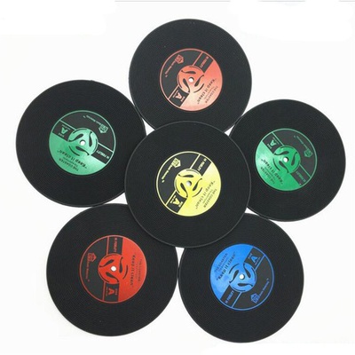 【送料無料】アナログLPレコード型コースター ４枚(４色)セット