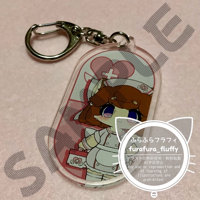 カプセル型アクリルキーホルダー50mm フラフィ 天使なナース