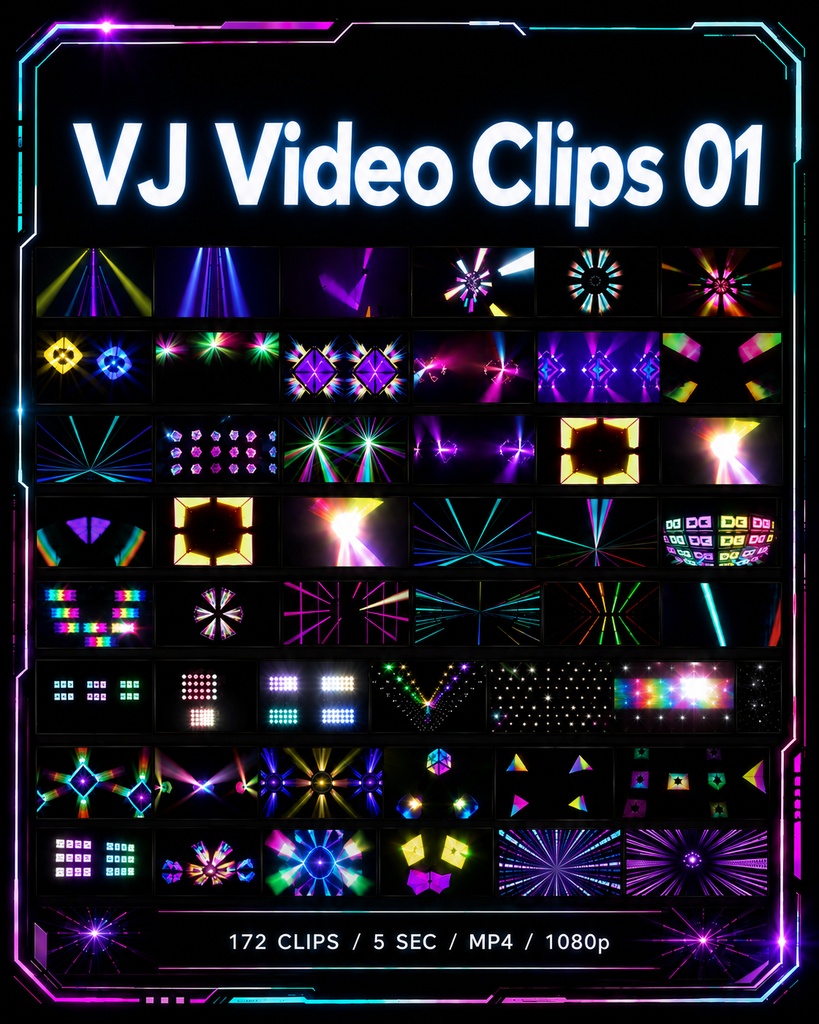 【VJ素材 Vol.01】172本：VJ Movie Clip -光の演出パック01- 【P01-172】
